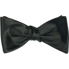 Černý vázací pánský motýlek lesklý