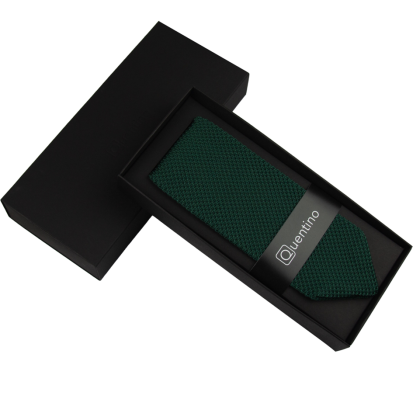 Smaragdově zelená pletená pánská kravata