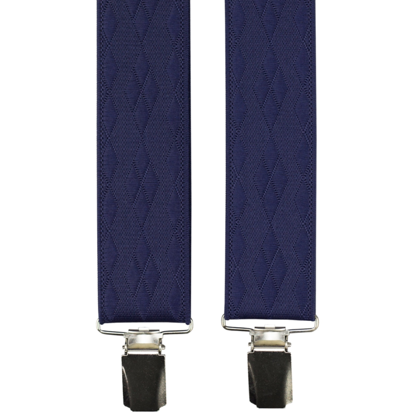 Tmavě modré pánské široké kšandy s elegantním vzorem