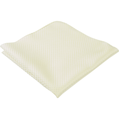 Máslově žlutá (butter yellow) pánská kravata s jemným vzorem a kapesníčkem