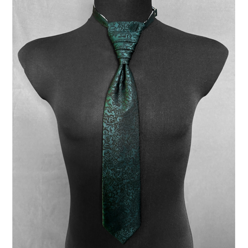 Smaragdově zelená svatební kravata s paisley vzorem