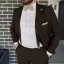 Beige-Brown Men's Set with Striped Tie