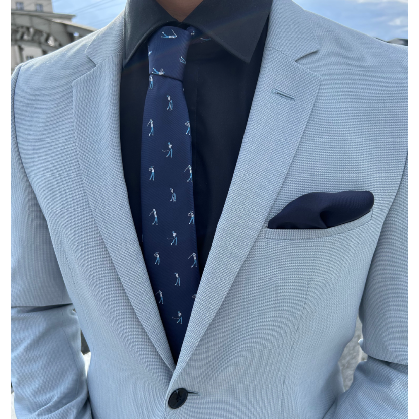 Tmavě modrý pánský kapesníček mat/lesk