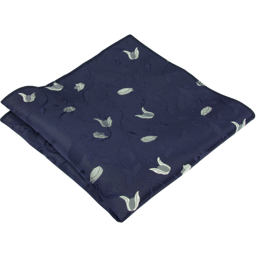 Tmavě modrý pánský kapesníček s květinovým vzorem Tmavě modrý pánský kapesníček s květinovým vzorem