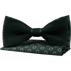 Smaragdově zelený pánský motýlek s hnědo bílým vzorem