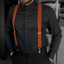 Brick Red Men's Wide Suspenders with Black Genuine Leather