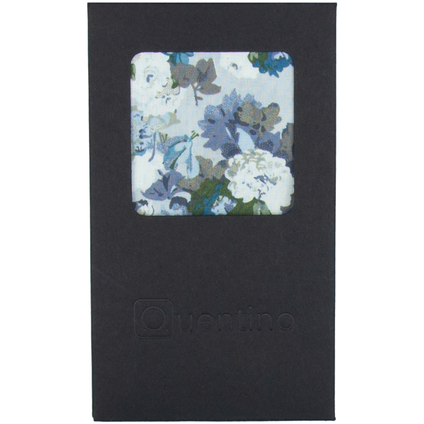 Modrý pánský kapesníček s květy