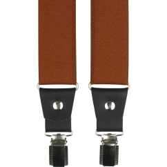 Cihlové pánské široké kšandy s černou pravou kůží