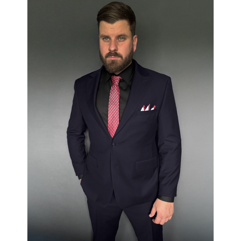 Burgundy Men's Silk Necktie with Appliqués