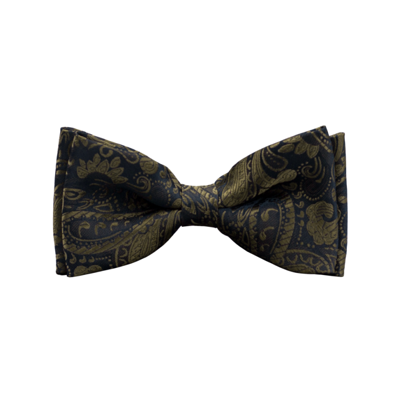Dark Blue Kids' Bow Tie with Paisley Pattern