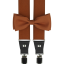 Brick Red Men's Accessory Set – Suspenders, Bow Tie and Floral Pocket Square