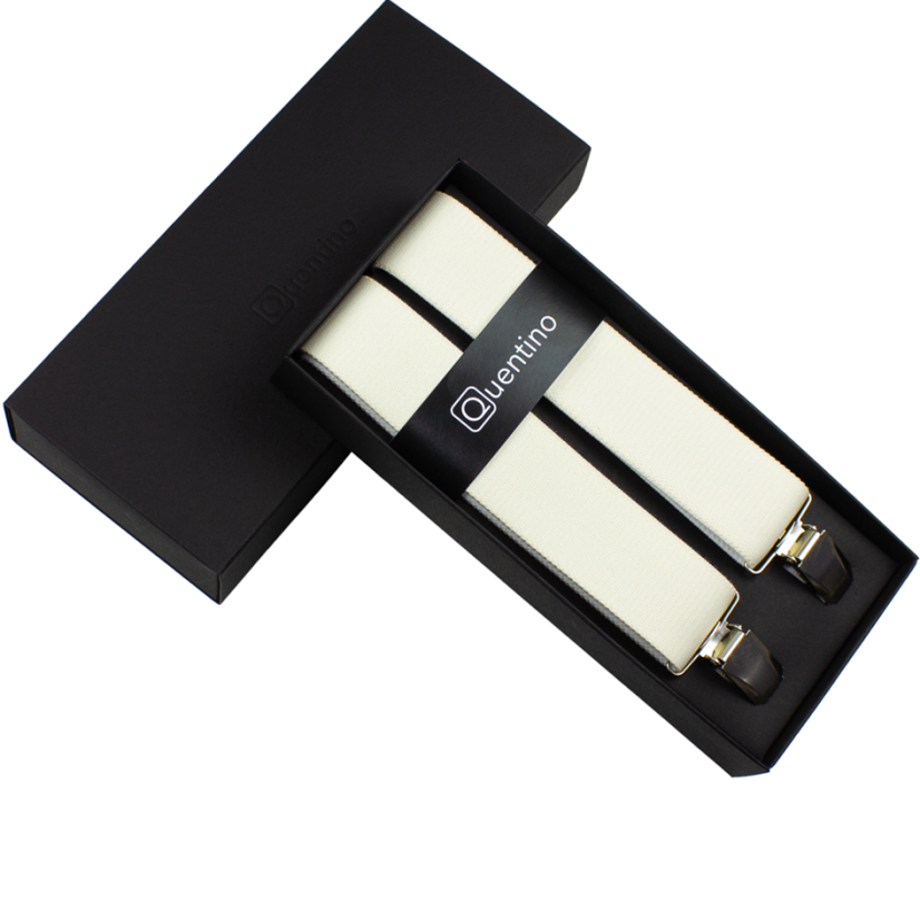 Cream (ECRU) Men's Wide Suspenders
