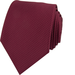 Vínově červená pánská kravata s jemným puntíkovaným vzorem