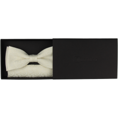 Smetanový pánský motýlek s ornamentálním vzorem