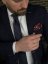 Dark Navy Men's Necktie with Red and White Pattern
