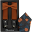 Brick Red Men's Accessory Set – Suspenders, Bow Tie and Floral Pocket Square