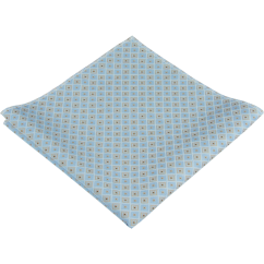 Světle modrý pánský kapesníček s jemným geometrickým vzorem