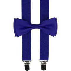 Královsky modré pánské kšandy s motýlkem