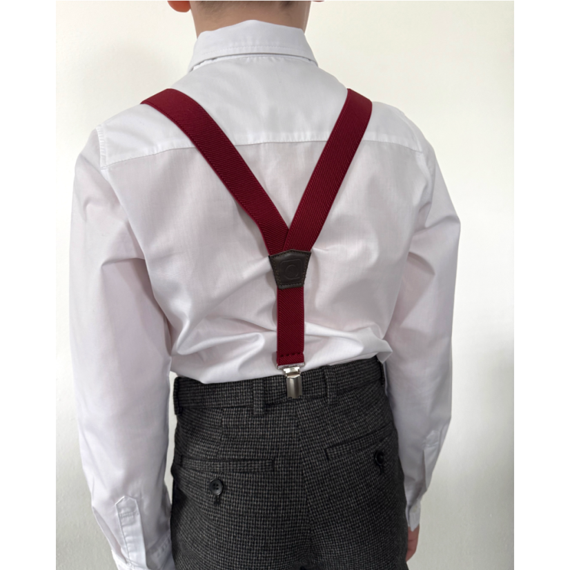 Vínově červené pánské kšandy