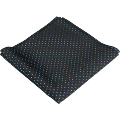 Černý pánský kapesníček s tmavě a světle modrými puntíky