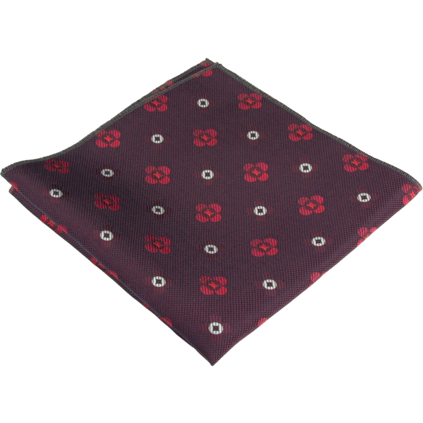Bordó pánský kapesníček s geometrickým motivem