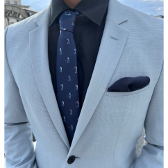 Tmavě modrý pánský kapesníček mat/lesk