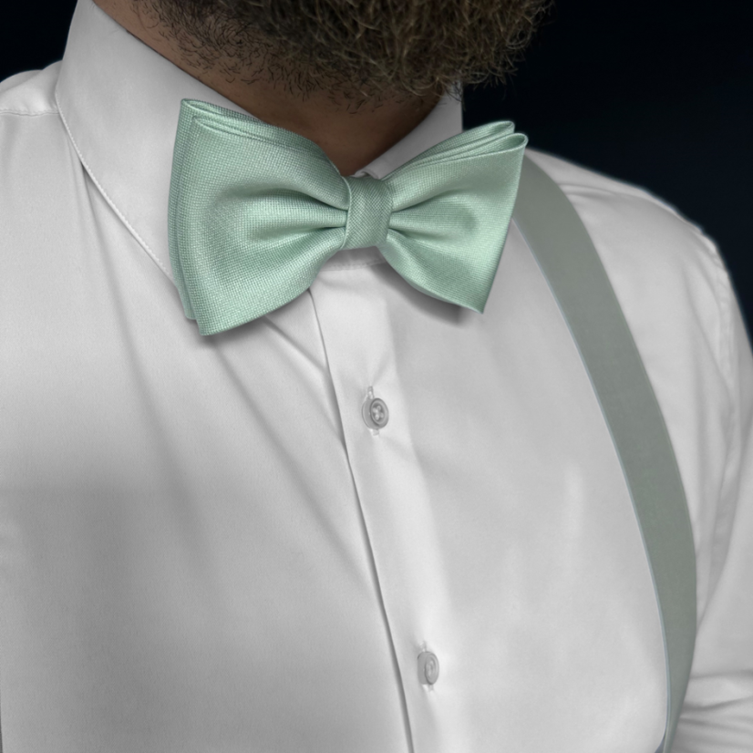 Šalvějově zelený pánský motýlek matný