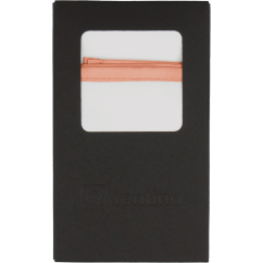 Bílý pánský kapesníček se světle lososovým lemem