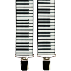 Men's Suspenders with Piano Keys Motif