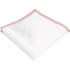 Bílý pánský kapesníček s pudrovým lemem