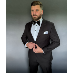 Black Men's Shiny Bow Tie – Elegant Butterfly