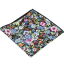 Black Men's Pocket Square with Blue and Purple Flowers