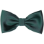 Emerald Green Men's Bow Tie with Embroidered Stripes
