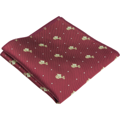 Vínově červený pánský kapesníček s retro motivem kočárů