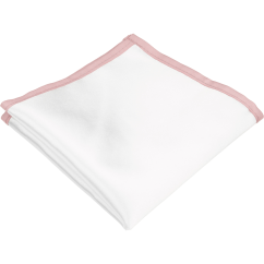 Bílý pánský kapesníček s pudrovým lemem