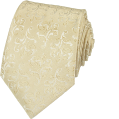 Béžová pánská kravata s elegantním ornamentálním vzorem