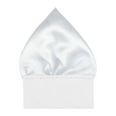 Bílý pánský kapesníček do saka lesklý