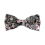 Black Children's Cotton Bow Tie with Grey-Pink Flowers