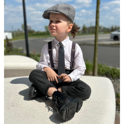 Dark Grey Children's Matte Necktie