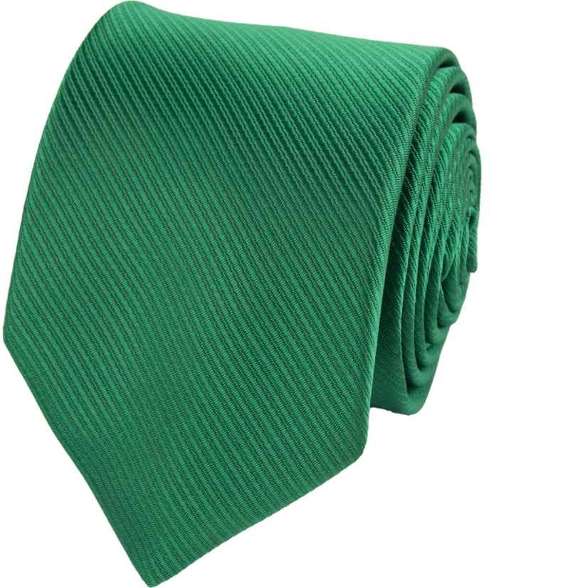 Dark Green Men's Necktie with Embroidered Stripes