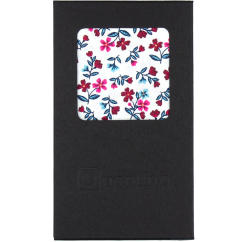 Bílý pánský kapesníček s vínově růžovými kvítky