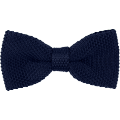 Tmavě modrý pánský pletený motýlek