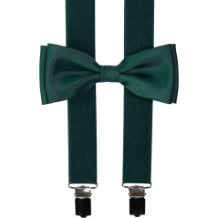 Smaragdově zelené pánské kšandy s motýlkem