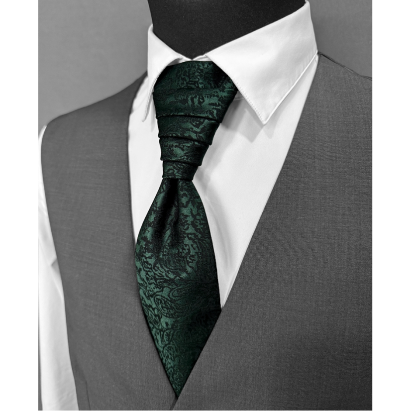 Smaragdově zelená svatební kravata s paisley vzorem