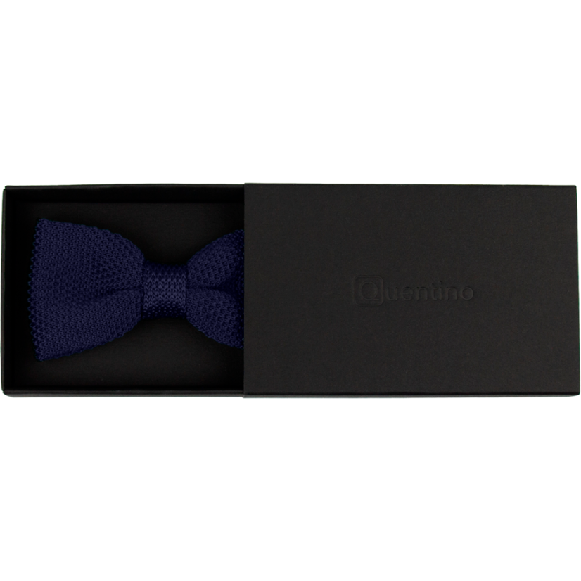 Tmavě modrý pánský pletený motýlek