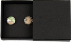 Hnědo zelené manžetové knoflíčky s květy