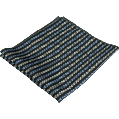 Černo modrý pánský kapesníček s jemným pruhovaným vzorem
