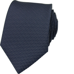 Dark Navy Men's Necktie with Subtle Polka Dots