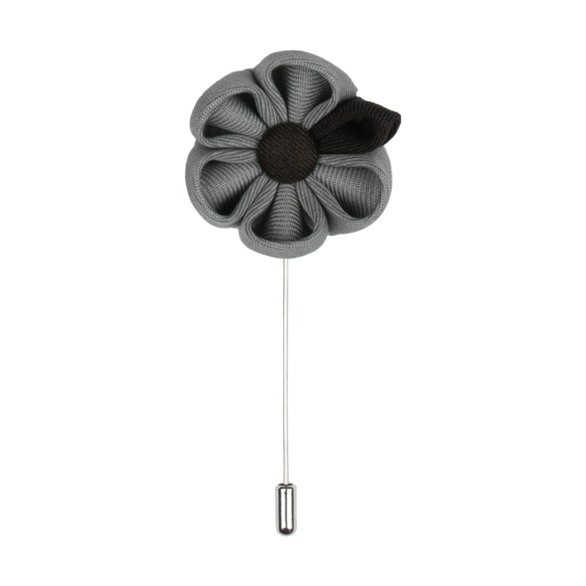 Šedá květinka do klopy