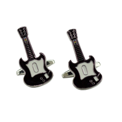 Manžetové knoflíčky černobílé elektrické kytary